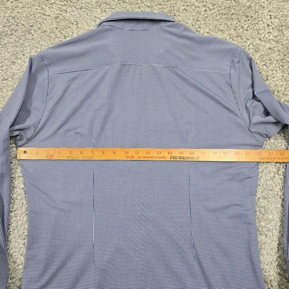 Mizzen Main Shirt Mens‎ XL Blue Check Spinnaker Trim Fit Stretch Long Sleeve - Picture 9 of 12